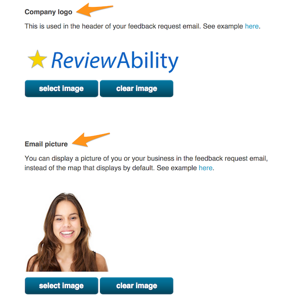 Email Image Upload Screen