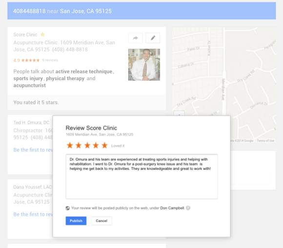 Google+ Business Reviews on Mobile