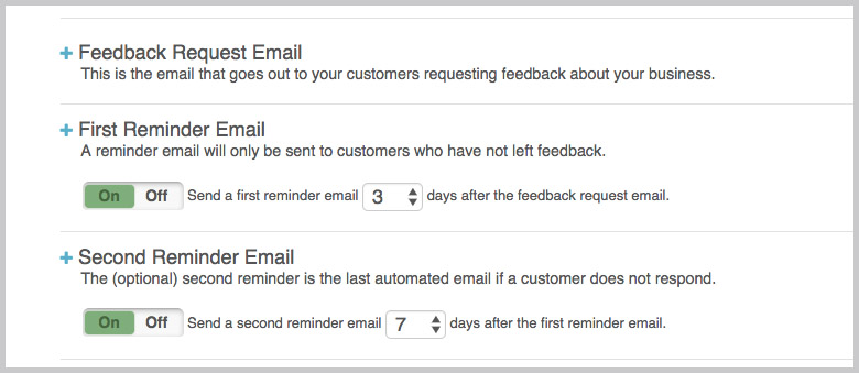 feedback email reminders