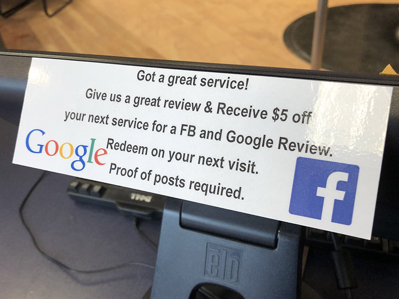 google review incentive