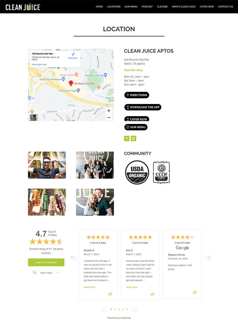 location page review widget