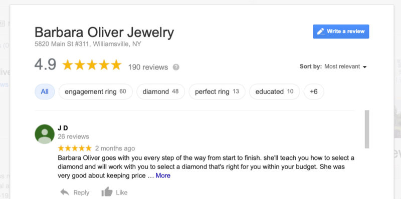 Google reviews - Write a review