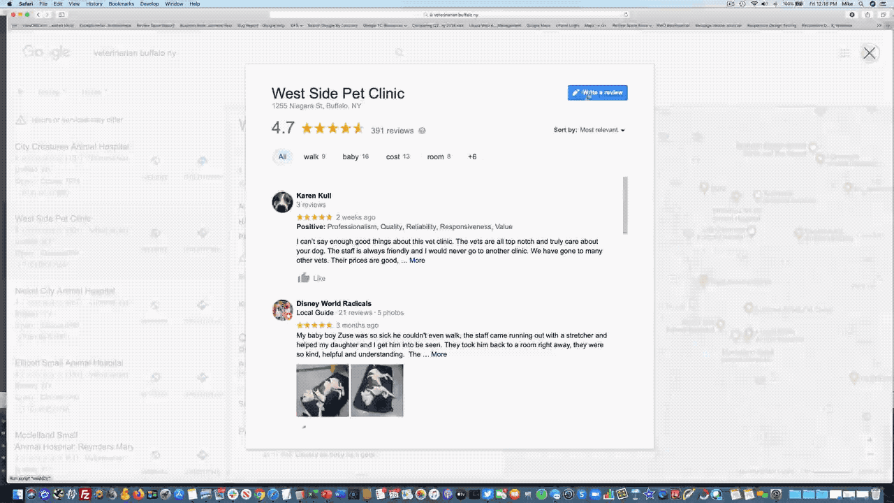 Google policy about reviews is so public that it requires the user to click before they can leave a review