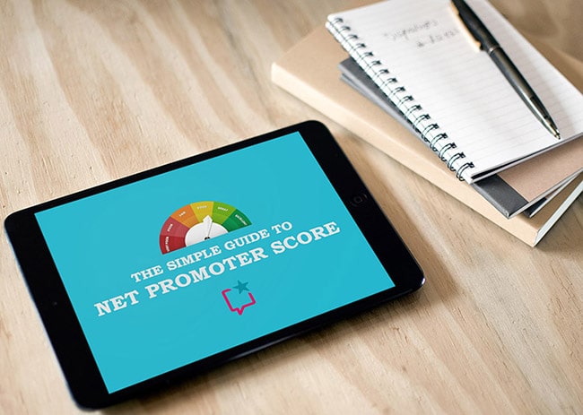 GatherUp guide to net promoter score (nps) on a tablet
