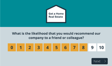 Net Promoter Score example for real estate business