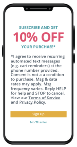 image of phone with text sign up pop up