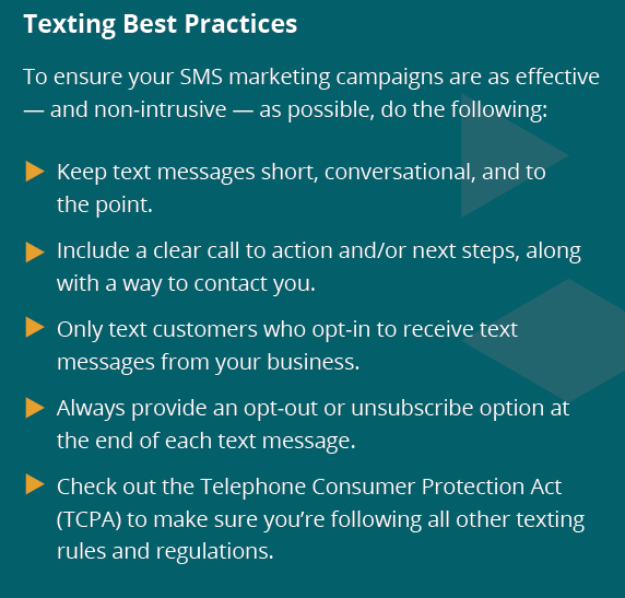 texting best practices graphic