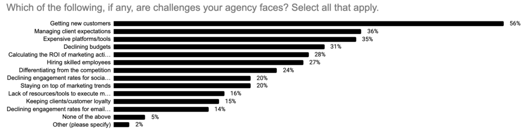 chart showing the top challenges marketing agencies face