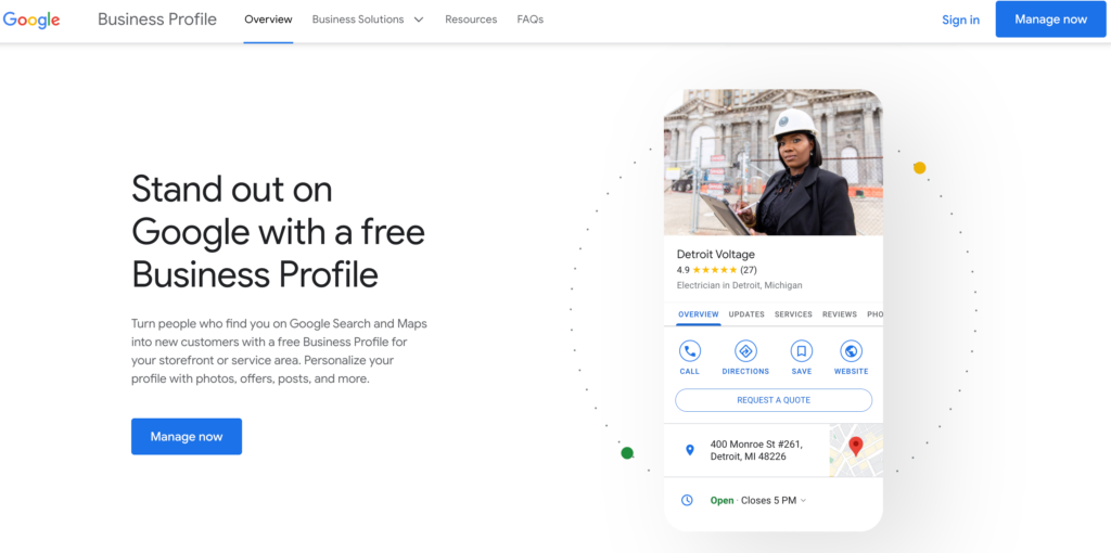 screenshot of Google Business Profile