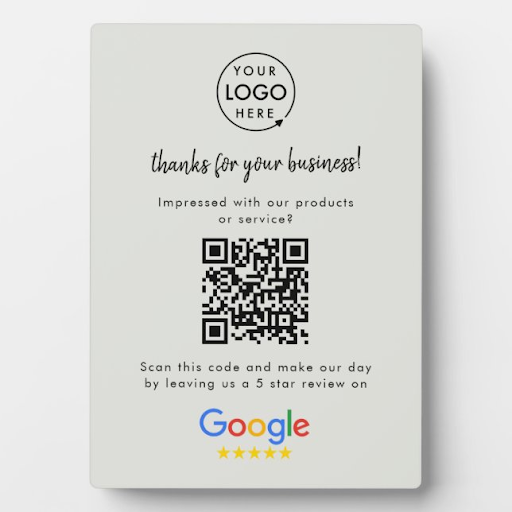 QR code for receiving Google reviews in-store