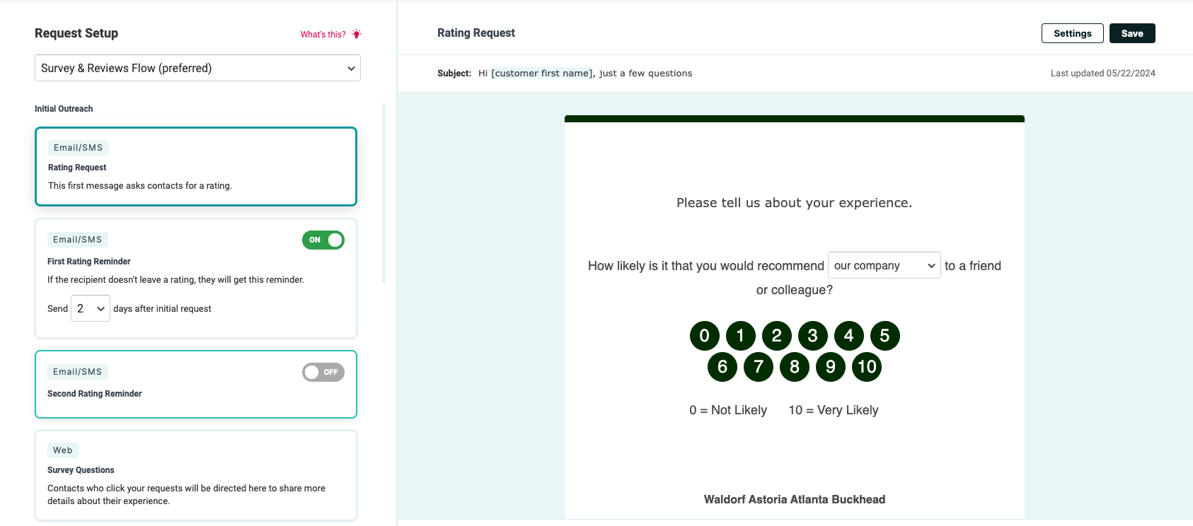 Customizing the review flow: review steps